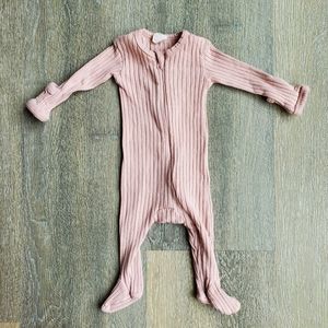 Kate Quinn long sleeve zipper footie Rose Smoke